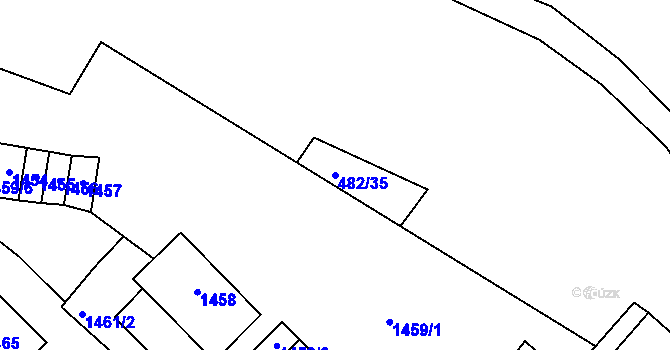 Parcela st. 482/35 v KÚ Most II, Katastrální mapa