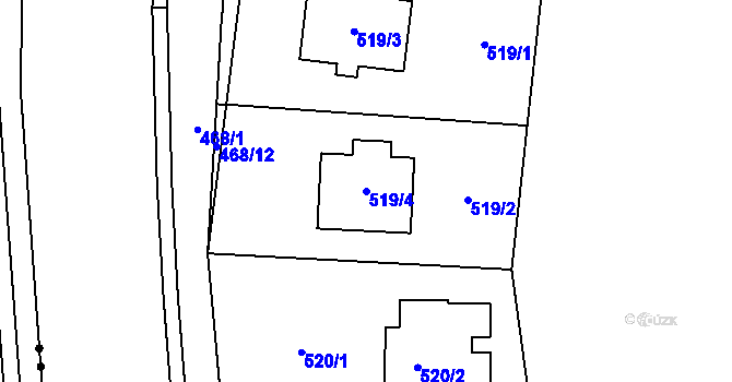 Parcela st. 519/4 v KÚ Most II, Katastrální mapa