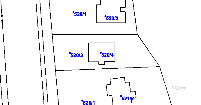 Parcela st. 520/4 v KÚ Most II, Katastrální mapa