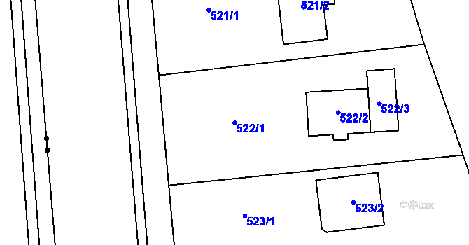 Parcela st. 522/1 v KÚ Most II, Katastrální mapa