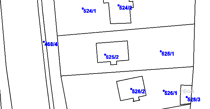 Parcela st. 525/2 v KÚ Most II, Katastrální mapa
