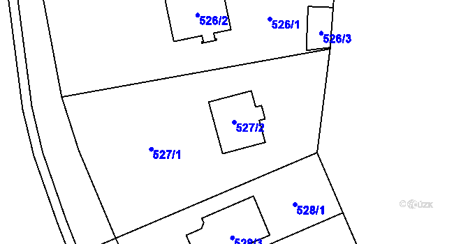Parcela st. 527/2 v KÚ Most II, Katastrální mapa