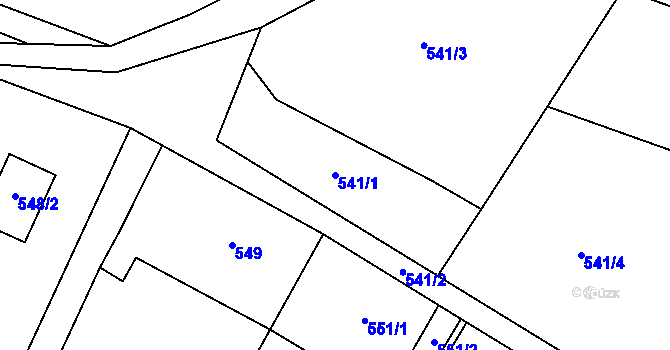 Parcela st. 541/1 v KÚ Most II, Katastrální mapa