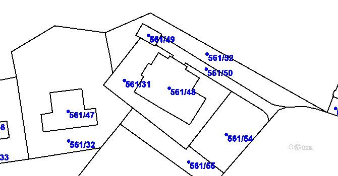Parcela st. 561/48 v KÚ Most II, Katastrální mapa