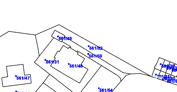Parcela st. 561/52 v KÚ Most II, Katastrální mapa