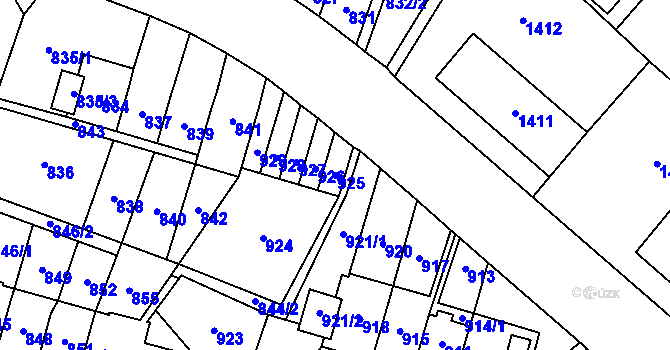 Parcela st. 925 v KÚ Most II, Katastrální mapa
