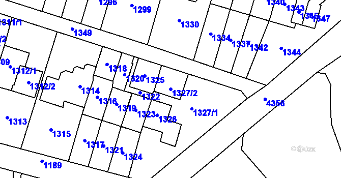 Parcela st. 1327/2 v KÚ Most II, Katastrální mapa
