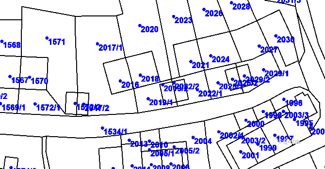 Parcela st. 2019/2 v KÚ Most II, Katastrální mapa