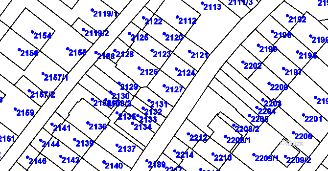 Parcela st. 2127 v KÚ Most II, Katastrální mapa