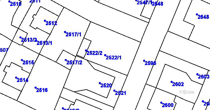 Parcela st. 2522/1 v KÚ Most II, Katastrální mapa