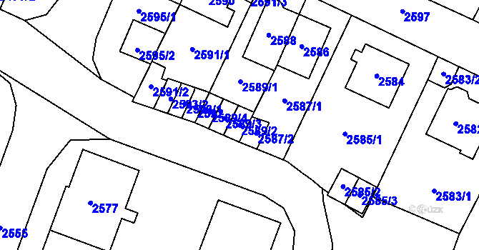 Parcela st. 2589/2 v KÚ Most II, Katastrální mapa