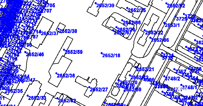 Parcela st. 2652/18 v KÚ Most II, Katastrální mapa