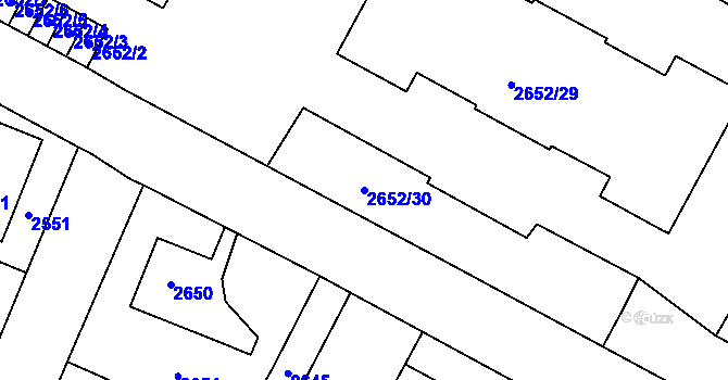Parcela st. 2652/30 v KÚ Most II, Katastrální mapa