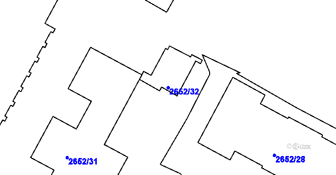 Parcela st. 2652/32 v KÚ Most II, Katastrální mapa