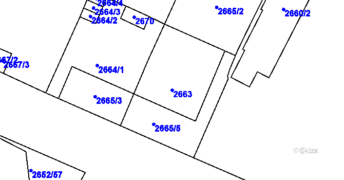 Parcela st. 2663 v KÚ Most II, Katastrální mapa