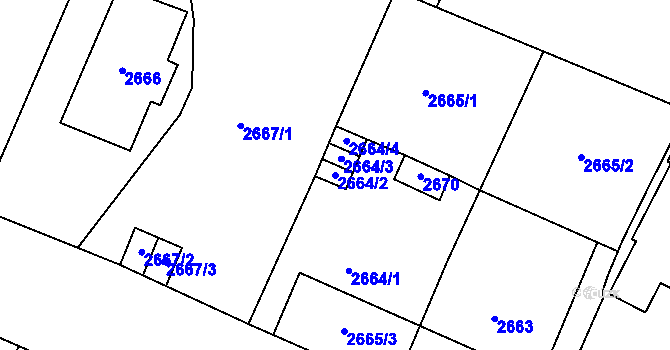 Parcela st. 2664/2 v KÚ Most II, Katastrální mapa
