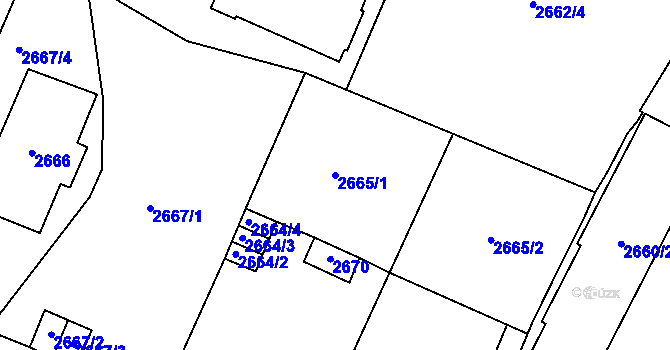 Parcela st. 2665/1 v KÚ Most II, Katastrální mapa