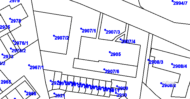 Parcela st. 2906 v KÚ Most II, Katastrální mapa