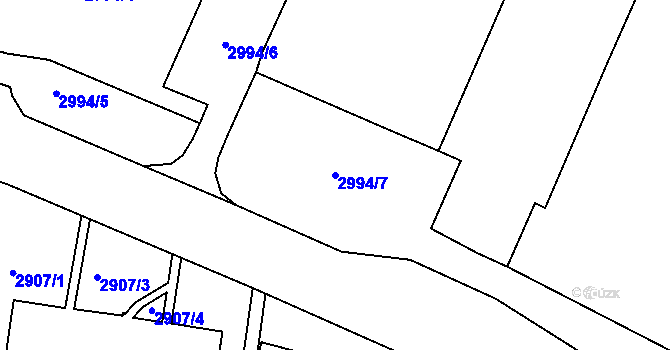 Parcela st. 2994/7 v KÚ Most II, Katastrální mapa