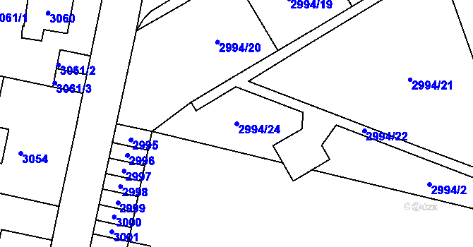 Parcela st. 2994/24 v KÚ Most II, Katastrální mapa