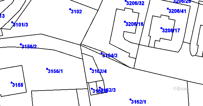 Parcela st. 3104/2 v KÚ Most II, Katastrální mapa