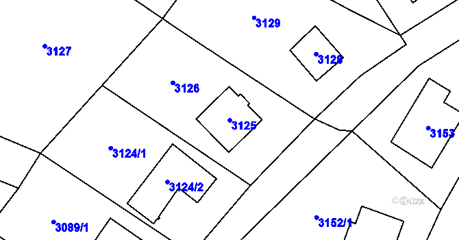 Parcela st. 3125 v KÚ Most II, Katastrální mapa