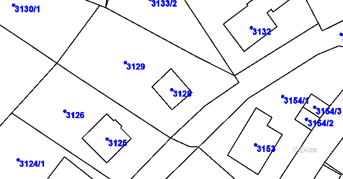 Parcela st. 3128 v KÚ Most II, Katastrální mapa