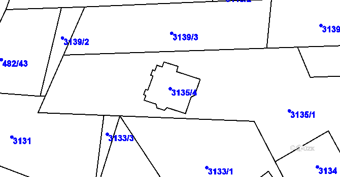 Parcela st. 3135/4 v KÚ Most II, Katastrální mapa