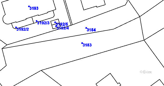 Parcela st. 3183 v KÚ Most II, Katastrální mapa