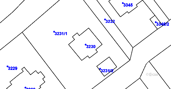 Parcela st. 3230 v KÚ Most II, Katastrální mapa