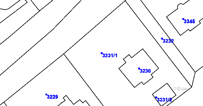 Parcela st. 3231/1 v KÚ Most II, Katastrální mapa