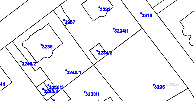 Parcela st. 3234/2 v KÚ Most II, Katastrální mapa