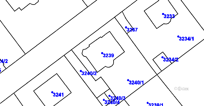 Parcela st. 3239 v KÚ Most II, Katastrální mapa