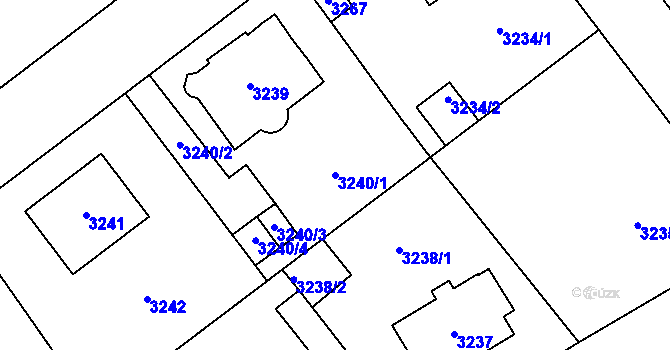Parcela st. 3240/1 v KÚ Most II, Katastrální mapa
