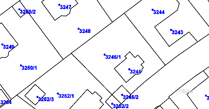Parcela st. 3246/1 v KÚ Most II, Katastrální mapa