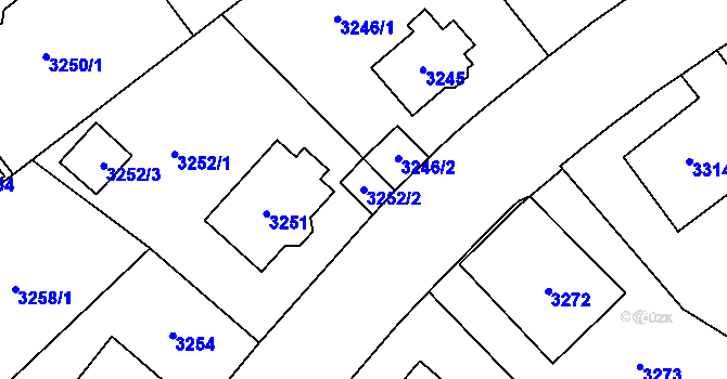 Parcela st. 3252/2 v KÚ Most II, Katastrální mapa