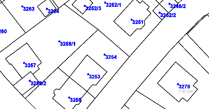 Parcela st. 3254 v KÚ Most II, Katastrální mapa