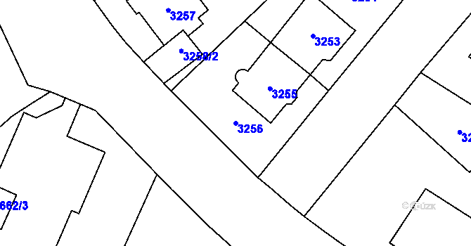 Parcela st. 3256 v KÚ Most II, Katastrální mapa