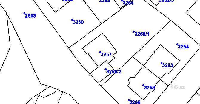 Parcela st. 3257 v KÚ Most II, Katastrální mapa