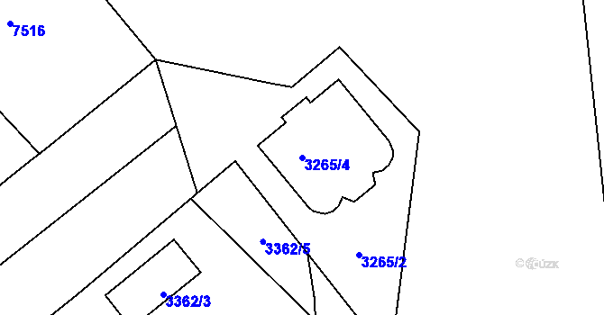 Parcela st. 3265/4 v KÚ Most II, Katastrální mapa