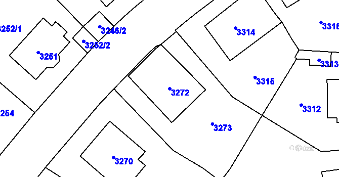 Parcela st. 3272 v KÚ Most II, Katastrální mapa