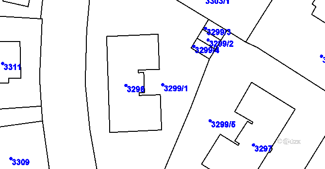 Parcela st. 3299/1 v KÚ Most II, Katastrální mapa