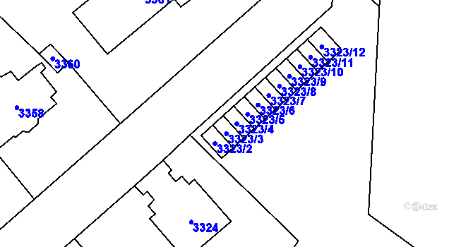 Parcela st. 3323/4 v KÚ Most II, Katastrální mapa