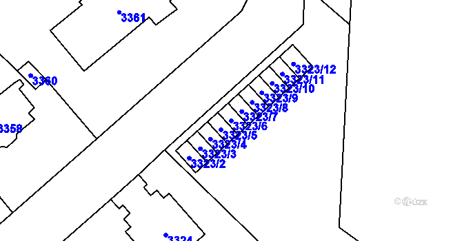 Parcela st. 3323/6 v KÚ Most II, Katastrální mapa