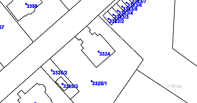 Parcela st. 3324 v KÚ Most II, Katastrální mapa