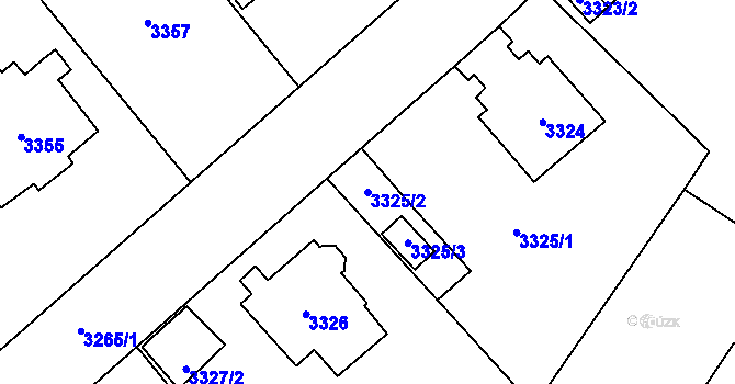 Parcela st. 3325/2 v KÚ Most II, Katastrální mapa
