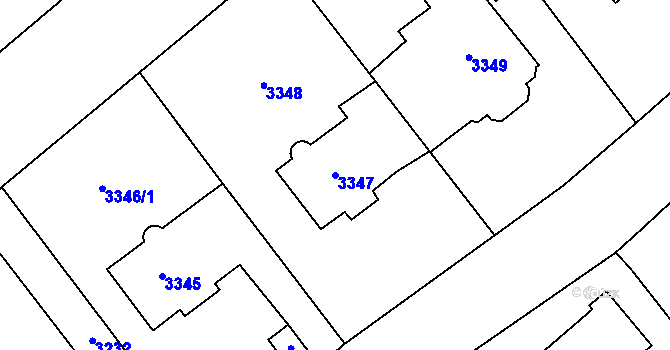 Parcela st. 3347 v KÚ Most II, Katastrální mapa