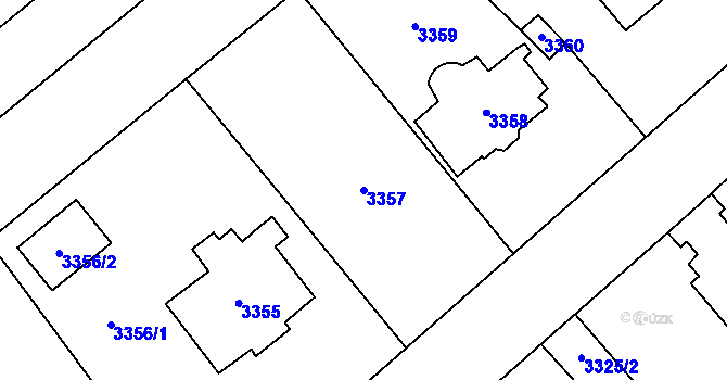 Parcela st. 3357 v KÚ Most II, Katastrální mapa