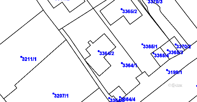 Parcela st. 3364/2 v KÚ Most II, Katastrální mapa