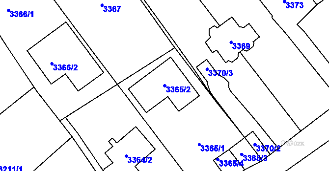 Parcela st. 3365/2 v KÚ Most II, Katastrální mapa